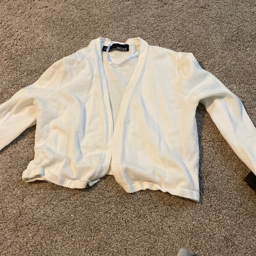 white cardigan